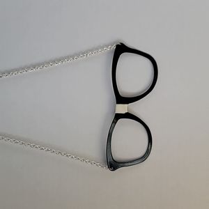NWOT Fun "Nerdy" Black Glasses Necklace